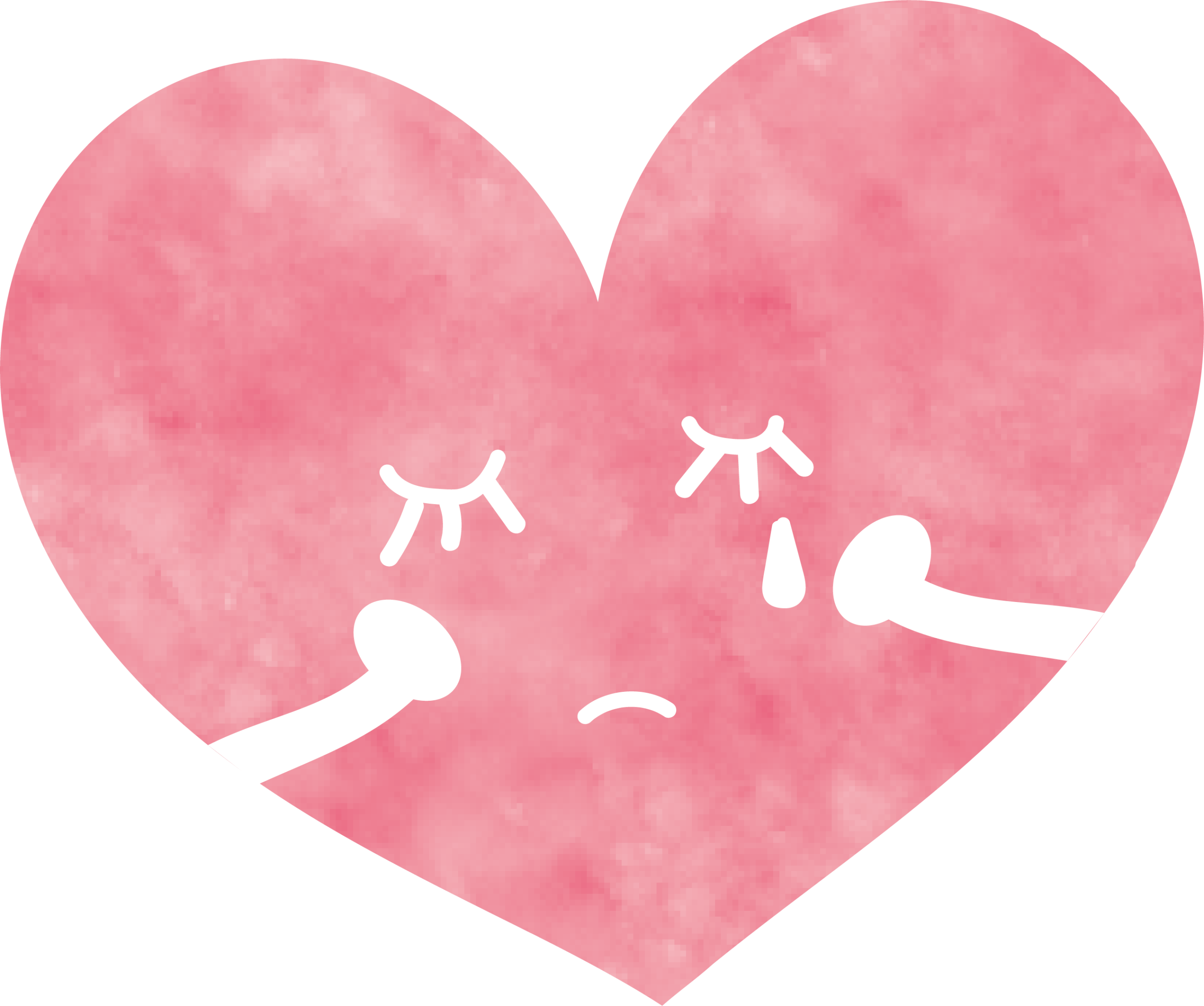 心が苦しい、ハートが泣いている